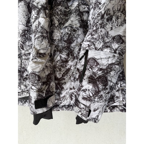 Arctic Queen XXL Ski Snowboard Jacket Black White Print Outdoor Fabric - Picture 7 of 8
